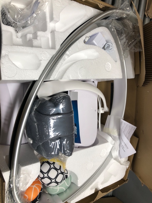 Photo 1 of 4moms mamaRoo 4 Multi-Motion Baby Swing + Safety Strap Fastener, Bluetooth Baby Swing with 5 Unique Motions, Cool Mesh Fabric, Dark Grey