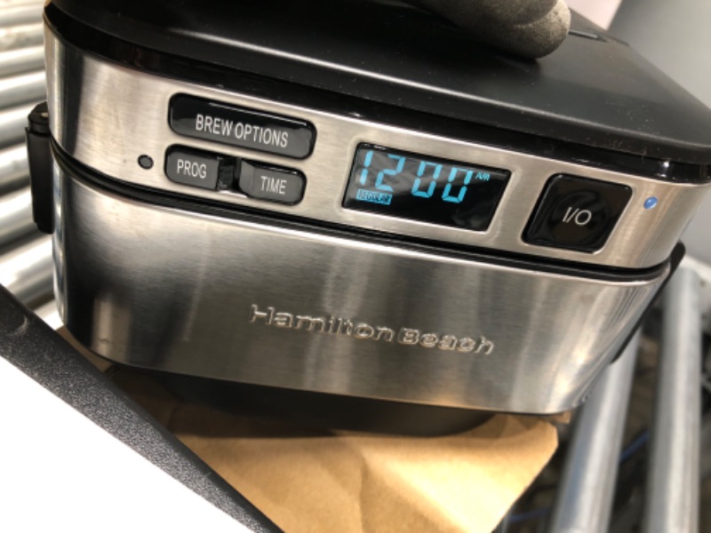 Photo 2 of ****TESTED*** Hamilton Beach Programmable Coffee Maker, 12 Cups, Front Access Easy Fill, Pause & Serve, 3 Brewing Options, Black (46310)
