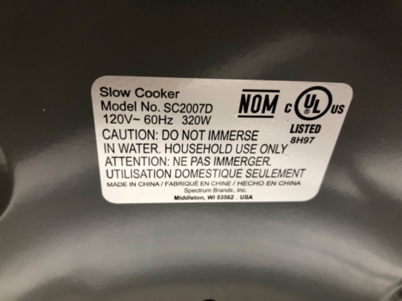 Photo 1 of *** PARTS ONLYTBLACK+DECKER SC2007D Slow Cooker, 7 quart, Teal Wave