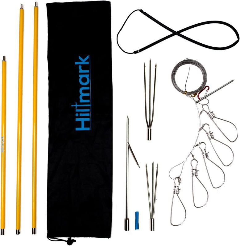 Photo 1 of **PARTS ONLY!!Hawaiian Sling Fishing Spear Set - 3 Piece Travel Fiberglass Pole Spear Harpoon for Fishing with Stainless Steel Single Barb, Lionfish & Paralyzer Tips - Also Includes Fishing Stringer & Travel Bag