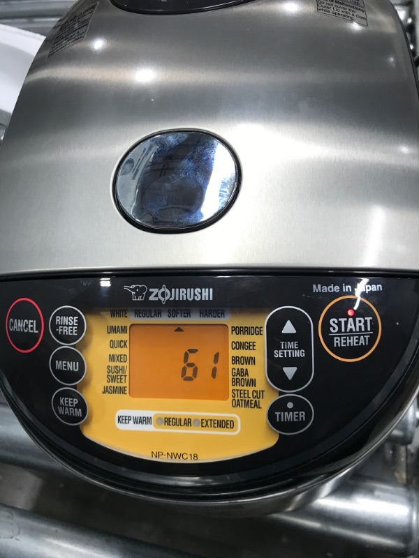 Photo 5 of ** POWERS ON *** Zojirushi Pressure Induction Heating Rice Cooker & Warmer, 10 Cup, Stainless Black, Made in Japan