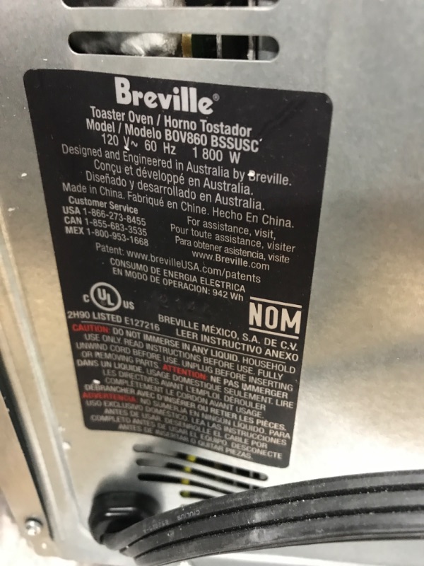 Photo 3 of Breville Smart Oven Air Fryer Toaster Oven, Brushed Stainless Steel, BOV860BSS