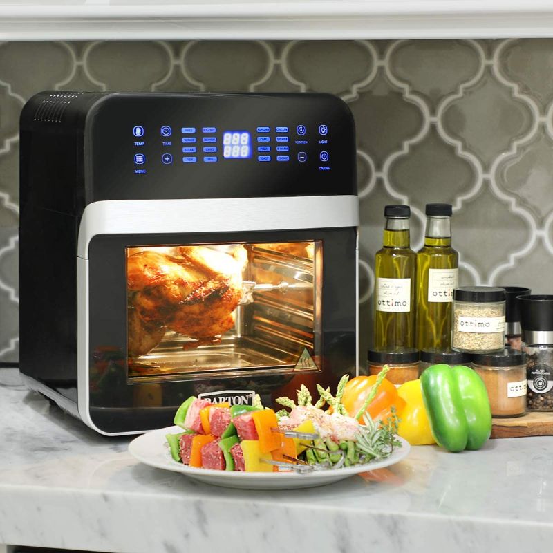 Photo 1 of **DOES NOT FUNCTION!** **ONLY spare parts** Barton 1600w XL 16-in-1 Digital Electric Air Fryer Oven Cooker Rotisserie 13 Quart Viewing Window w/ Recipes