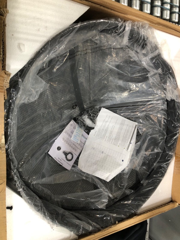Photo 1 of **item has been opened**
Fire Pit Set, Wood Burning Pit - Includes Screen, Cover and Log Poker - Great for Outdoor and Patio, 32 inch Round Crossweave Firepit by Pure Garden Round Crossweave Black 32"