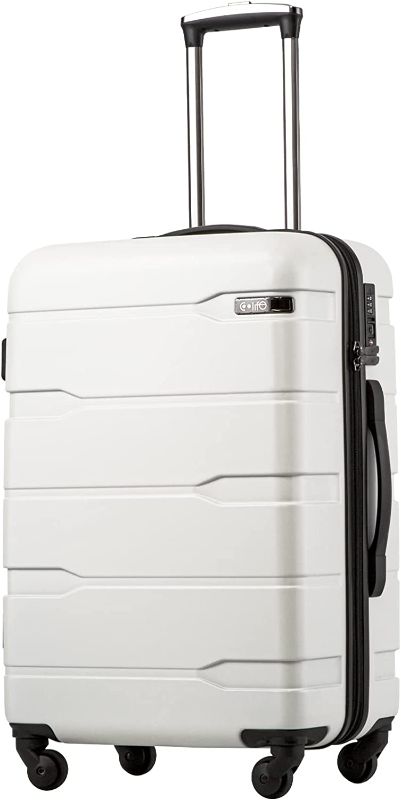 Photo 1 of Coolife Luggage Expandable(only 28") Suitcase PC+ABS Spinner Built-In TSA lock 20in 24in 28in Carry on (white, L(28in).)
