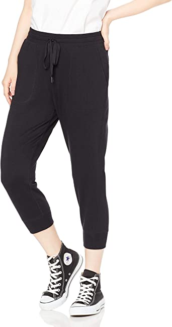 Photo 1 of Amazon Essentials Women's Relaxed-Fit Studio Terry Capri Jogger Pant X-Small Black