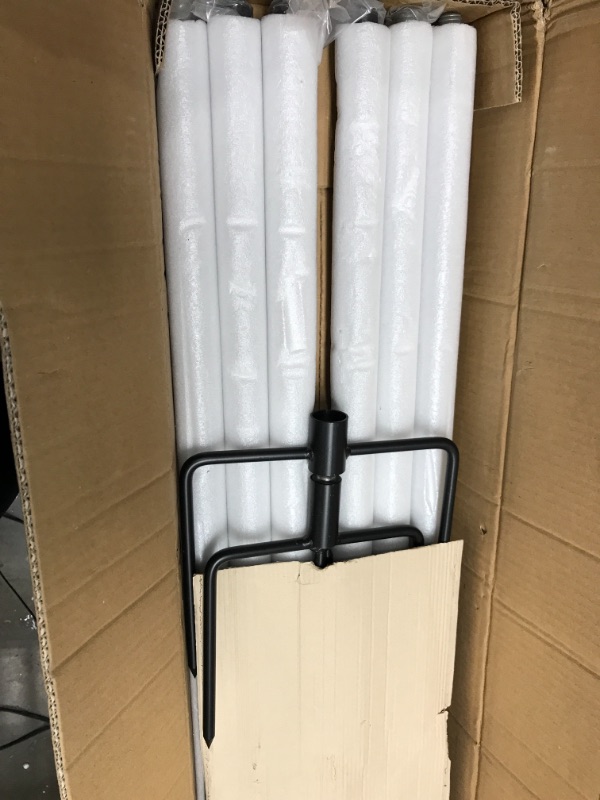 Photo 2 of 2 Pack 9ft String Light Poles with Upgrade Hooks, Premium 3 Functions Steel Lighting Pole - with Sturdy 5-Prong