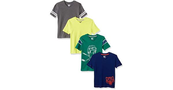 Photo 1 of Brand - Spotted Zebra Boys' Toddler 4-Pack Short-Sleeve V-Neck T-Shirt...
2t