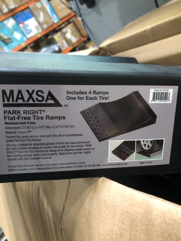 Photo 4 of Maxsa 37353 Park Right Tire Saver Ramps for Flat Spot Flat Tire Prevention and Vehicle Storage for Vehicles up to 10 Tons, Black, Set of 4