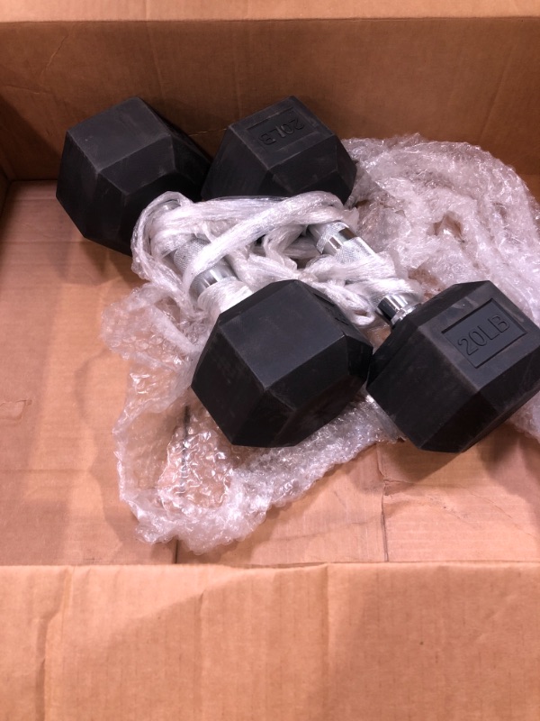 Photo 2 of Amazon Basics Rubber Encased Hex Dumbbell Hand Weight