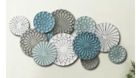 Photo 1 of Multi-Color Metal Floral Layered Plates Wall Decor
