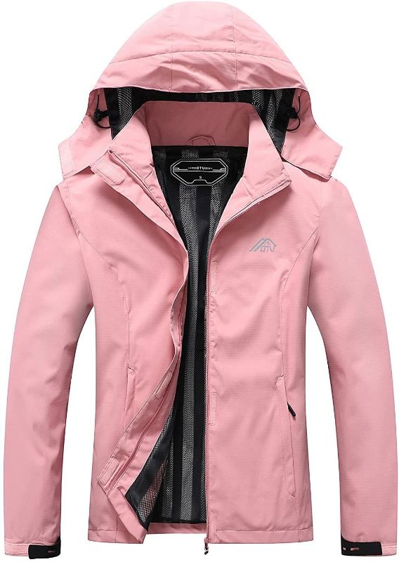 Photo 1 of OTU Women's Waterproof Rain Jacket Lightweight Hooded Raincoat for Hiking Travel