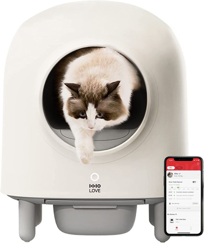 Photo 1 of  Automatic Cat Litter Box, Self Cleaning Cat Litter Box, Alerts, Odor Suppression, Disassembly for Multiple Cats Family

