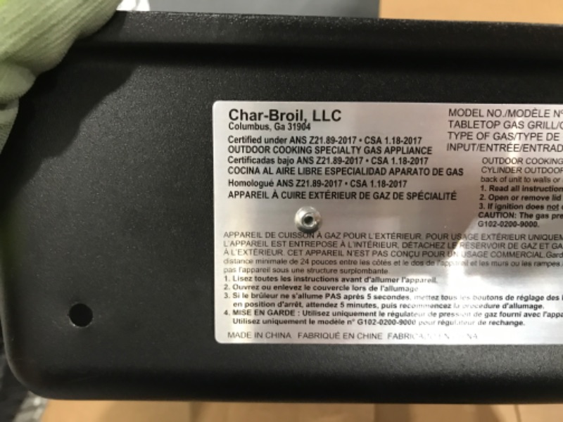 Photo 1 of Char- Broil Standard Portable Liquid Propane Gas Grill
