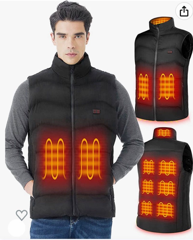 Photo 1 of SMALL-- Heated Vest for Men, Warming Mens Heated Vest with 9 Heating Zones, Heating Vest for Hunting Fishing (No Battery)