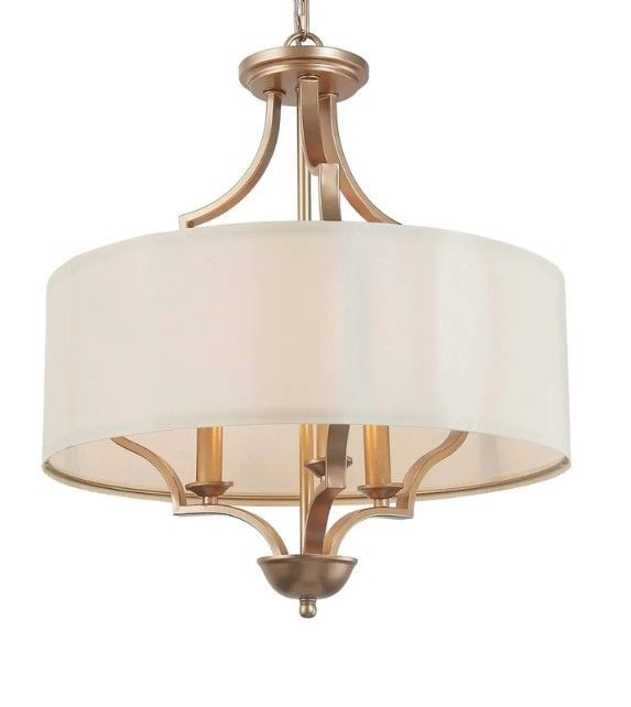 Photo 1 of *NO SHADE*
AVA SATIN GOLD FABRIC DRUM PENDANT
