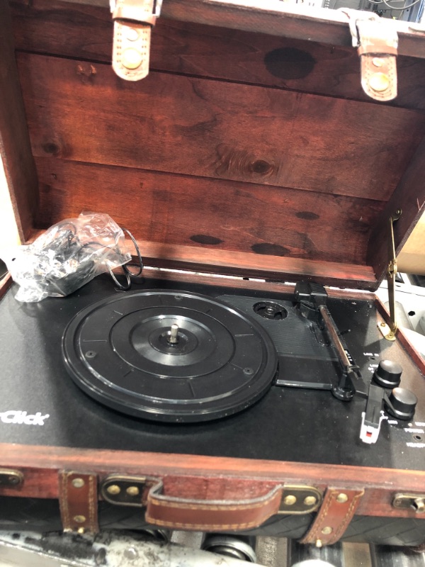 Photo 2 of ClearClick Vintage Suitcase Turntable with Bluetooth & USB - Classic Wooden Retro Style