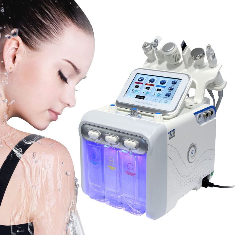 Photo 1 of Hydrogen Oxygen Facial Beauty Machine, FAZJEUNE 6 in 1 Face Skin Rejuvenation Skin Cleaner Vacuum Face SPA Wrinkle Remove Small Bubble Hydro Water Oxygen Machine Dermabrasion Facial Sprayer
