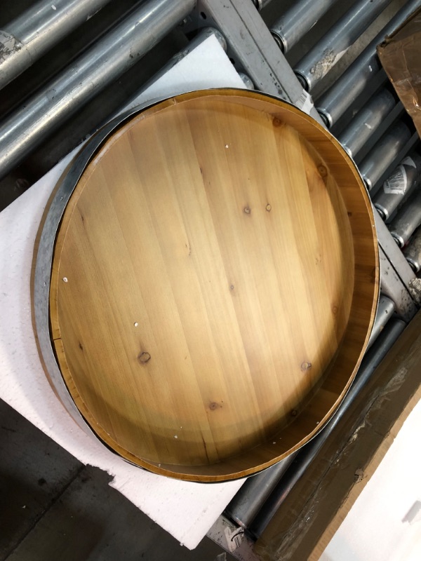 Photo 2 of **MINOR DENT**
Large Barrel Head Decorative Storage Serving Tray