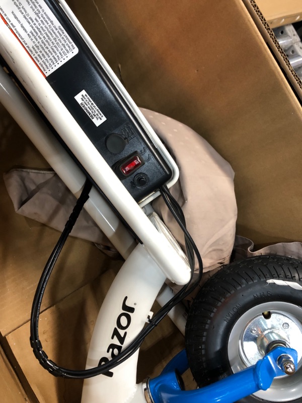 Photo 5 of **used-item**
Razor 13113614 E300 Electric Scooter- white blue
