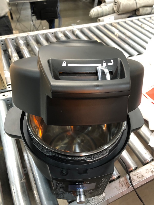 Photo 2 of **used item**
Instant Pot Duo Crisp Ultimate Lid, 13-in-1 Air Fryer and Pressure Cooker Combo, Sauté, Slow Cook, Bake, Steam, Warm, Roast, Dehydrate, Sous Vide, & Proof, App With Over 800 Recipes, 6.5 Quart 6.5QT Ultimate