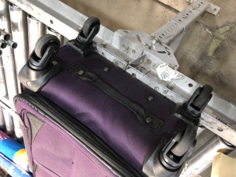 Photo 4 of **used item, minor dirt marks**
U.S. Traveler Aviron Bay Expandable Softside Luggage with Spinner Wheels, Purple, Carry-on 23-Inch
