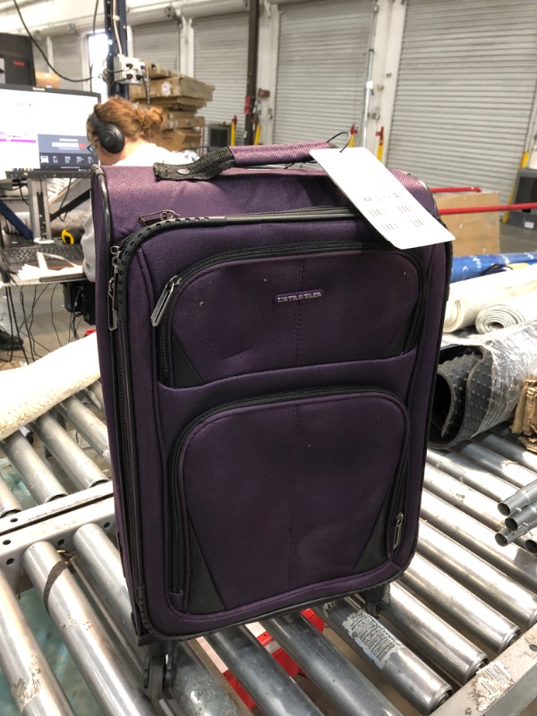 Photo 2 of **used item, minor dirt marks**
U.S. Traveler Aviron Bay Expandable Softside Luggage with Spinner Wheels, Purple, Carry-on 23-Inch
