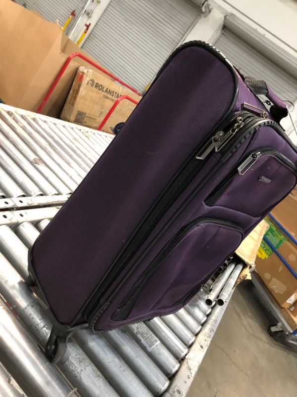 Photo 5 of **used item, minor dirt marks**
U.S. Traveler Aviron Bay Expandable Softside Luggage with Spinner Wheels, Purple, Carry-on 23-Inch
