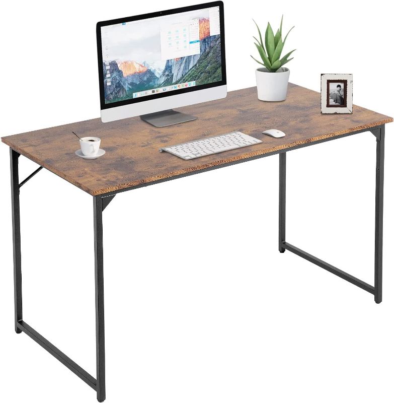 Photo 1 of 
PayLessHere Computer Desk 47 inch Length Study Writing Table, Adjustable feet, Modern Furniture for Home Office, Brown
