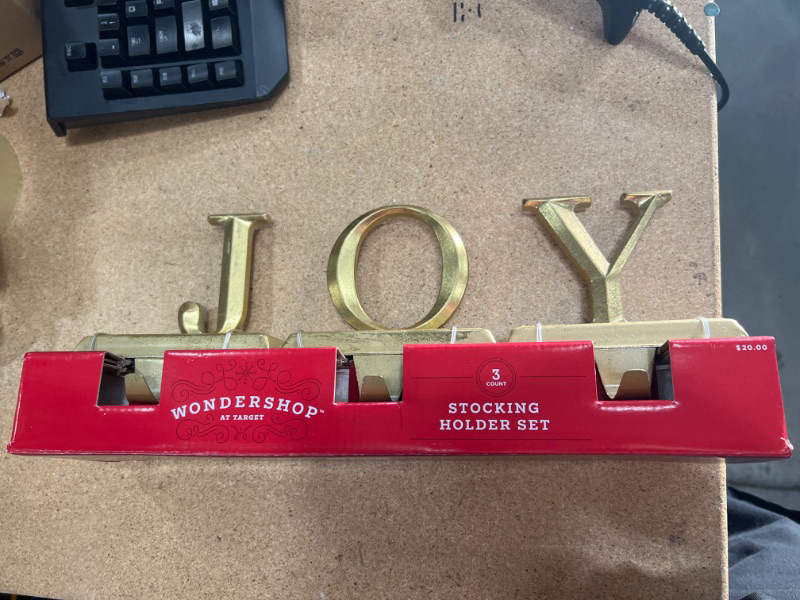 Photo 2 of 3pc JOY Christmas Stocking Holder - Wondershop™