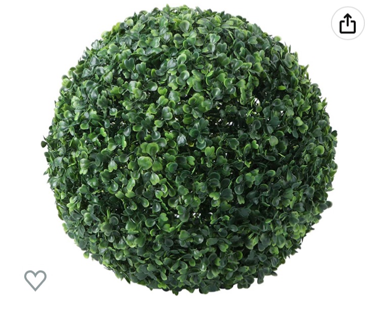 Photo 1 of ABOOFAN Artificial Plant Topiary Ball Decorative Faux Boxwood Balls Green Grass Plant Ball Spheres for Backyard Balcony Garden Restaurant Valentines Day Wedding Party Decor 36cm