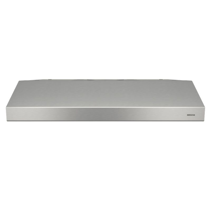 Photo 1 of (DAMAGE)BROAN-NUTONE GLACIER RANGE HOOD WITH LIGHT, EXHAUST FAN FOR UNDER CABINET, STAINLESS STEEL, 42-INCH **DENT**
