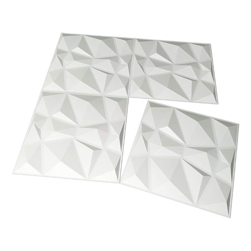 Photo 1 of *DAMAGEArt3d Textures 3D Wall Panels White Diamond Design Pack of 6 Tiles 16 Sq Ft 
