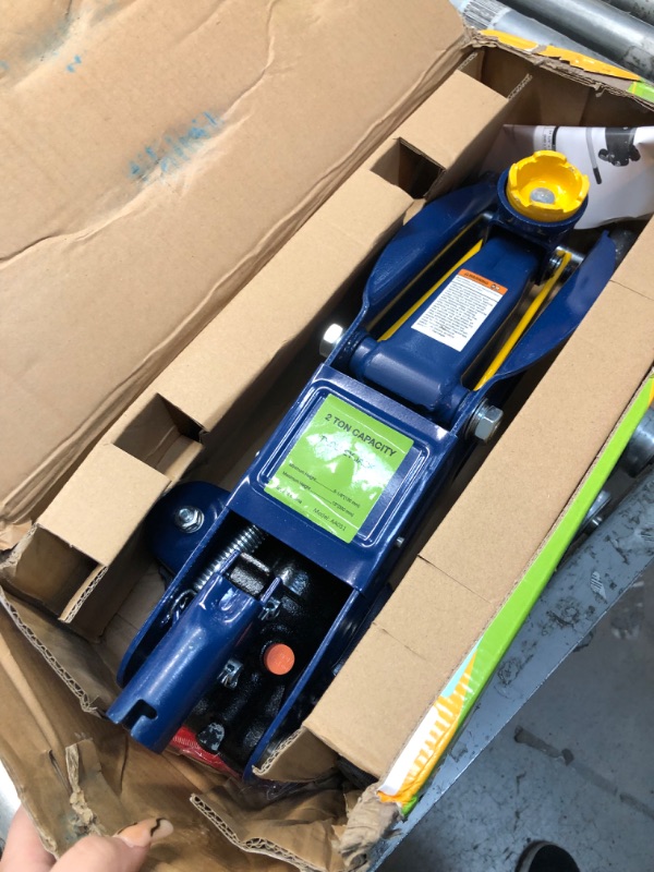 Photo 2 of Aain Floor Jack,2 Ton Heavy Duty car jack,Lifting Range 5-1/8" to 13",Hydraulic Low Profile Trolley Service Floor Jack,4,000 lb Capacity,Blue(AA051)
