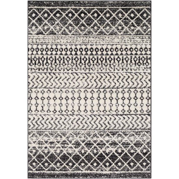 Photo 1 of Elaziz ELZ-2307 7'6" x 5' Rug in Black/Light Gray/Medium Gray/White
