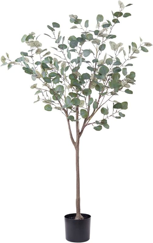 Photo 1 of Hobyhoon Artificial Tree Eucalyptus Tree 4.93ft Tall Fake Potted Silk Plants Modern Artificial Plants for Indoor Outdoor Home Office Decoration
