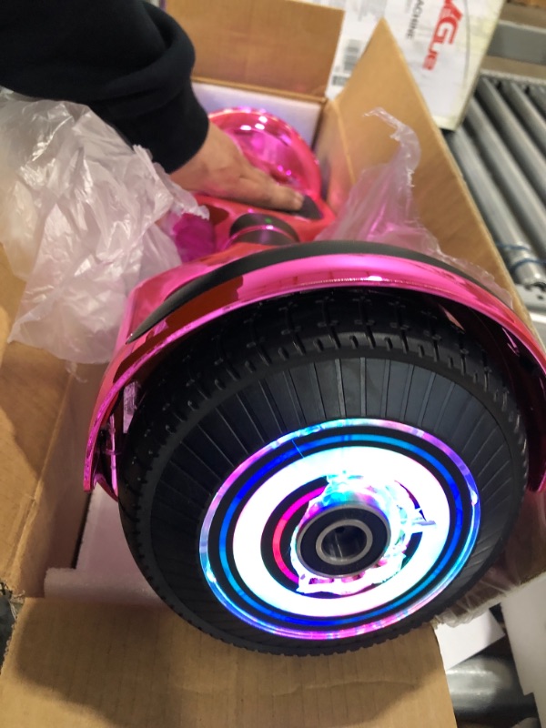 Photo 2 of (PARTS ONLY)Newest Generation Electric Hoverboard Dual Motors Two Wheels Hoover Board Smart Self Balancing Scooter with Built-in Bluetooth Speaker LED Lights for Adults Kids Gift Chrome Fuchsia