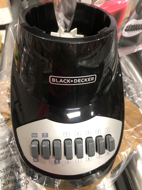 Photo 2 of *** MISING LID COVER ***BLACK+DECKER Crush Master 10-Speed Blender, Black, BL2010BP