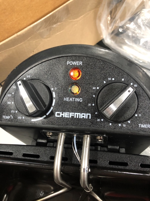 Photo 7 of 
*** USED *** Chefman 4.5 Liter Deep Fryer w/Basket Strainer, XL Jumbo Size, Adjustable Temperature & Timer, Perfect for Fried Chicken, Shrimp, French Fries, Chips & More, Removable Oil-Container, Stainless Steel
