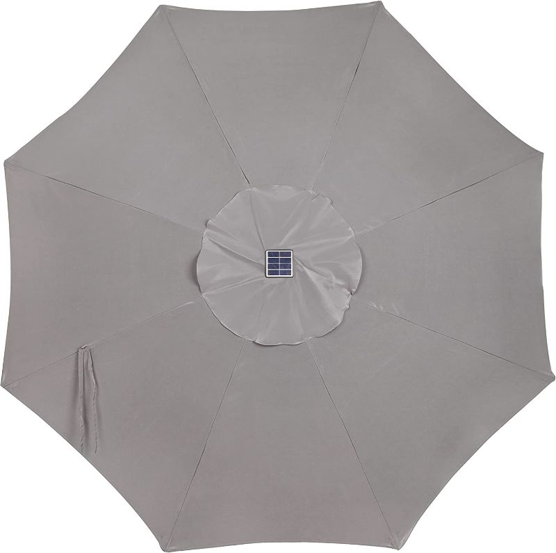 Photo 4 of *** USED *** 9 ft Umbrella, 32 LED Lighted Patio Umbrella, Table Market Umbrella, Outdoor Umbrella for Garden, Deck, Backyard, Pool and Beach OFF WHITE 
