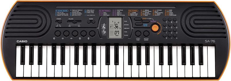 Photo 1 of Casio SA-76 44 Key Mini Keyboard, Orange