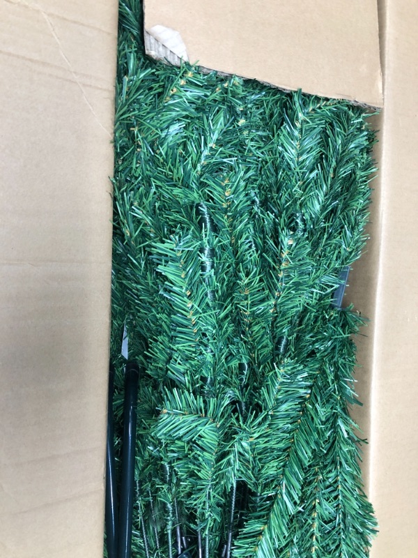 Photo 1 of 7.5ft Artificial Holiday Christmas Tree, Unlit Premium Hinged Spruce Holiday Xmas Tree with Metal Foldable Stand for Home, Office, Party Decoration Green 7.5FT