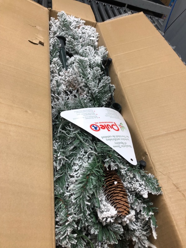 Photo 2 of ***PARTS ONLY*** Puleo International 4.5 Foot Pre-Lit Flocked Bennington Fir Artificial Christmas Tree with 150 UL-Listed Clear Lights 4.5' Flocked Bennington Fir with 150 Clear Lights