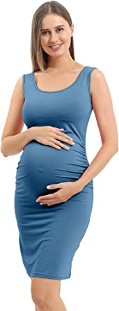 Photo 1 of SIZE SMALL Rnxrbb Women Summer Sleeveless Maternity Dress Pregnancy Tank Scoop Neck Mama Clothes Casual Bodycon Clothing
