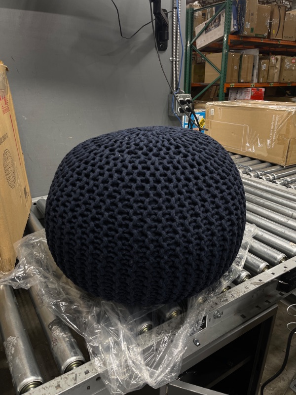 Photo 1 of Christopher Knight Home Nahunta Pouf, Navy Blue