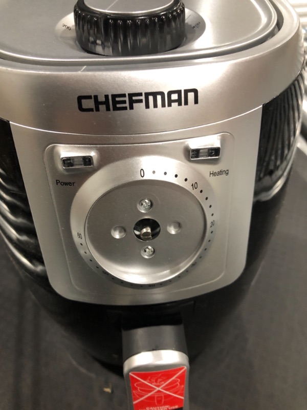 Photo 3 of *USED*CHEFMAN Small, Compact Air Fryer Healthy Cooking, 2 Qt, Nonstick, User Friendly and Adjustable Temperature Control w/ 60 Minute Timer & Auto Shutoff, Dishwasher Safe Basket, BPA - Free, Black Black - 2 Quart