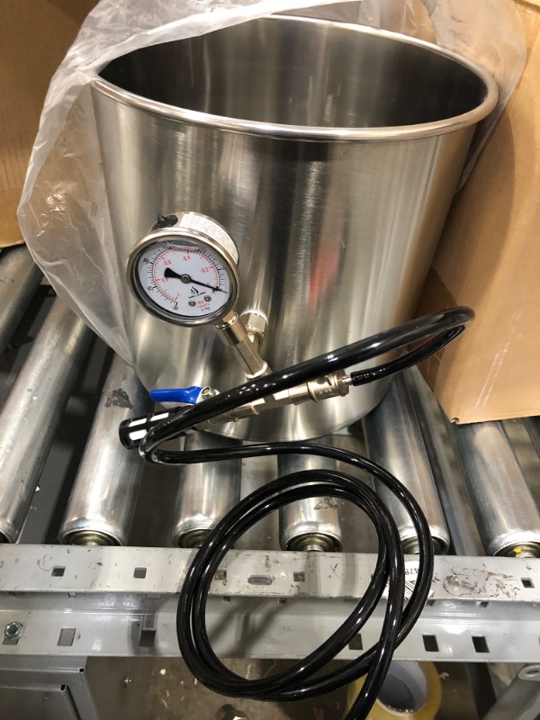 Photo 4 of Ablaze 3 Gallon Gal Tempered Glass Lid Vacuum Degassing Purge Chamber (Pressure Pot) with Pump Kit for Resin Casting, Wood Stabilizing, Epoxy, Extraction Kit