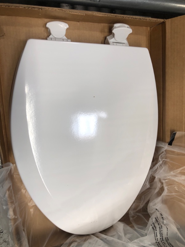 Photo 2 of Bemis 1500EC 390 Lift-Off Wood Elongated Toilet SEAT, Cotton White