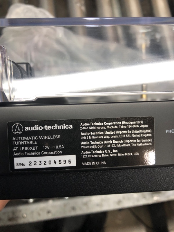 Photo 1 of Audio-Technica AT-LP60XBT-BK Fully Automatic Bluetooth Belt-Drive Stereo Turntable, Black, Hi-Fi, 2 Speed, Dust Cover, Anti-Resonance, Die-cast Aluminum Platter Black Wireless Turntable