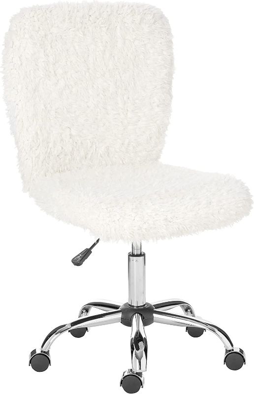 Photo 1 of Urban Shop Faux Fur Task Chair, White Shepra
